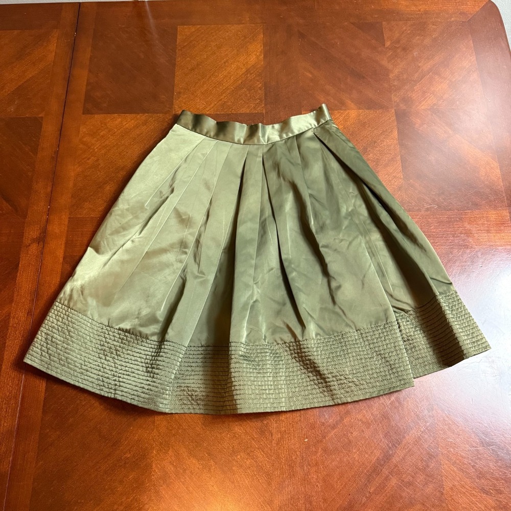 Banana Republic Pleated Skirt Green Petite 00
